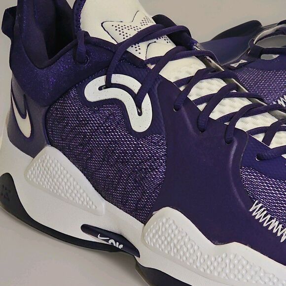 New 17.5 Nike PG 5 TB Paul George Basketball Shoes Purple / White DM5045-502 Men - Picture 2 of 13